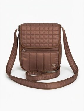 lug Quilted Brown Nylon Crossbody Messenger Bag